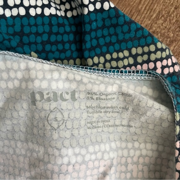 Pact Organic Cotton Tulip Wrap Dress Striped Printed Size Small - Picture 3 of 3